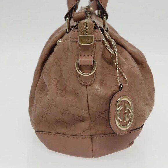 GUCCI GG Canvas Guccissima Hand Bag Leather Pink - Picture 4 of 15